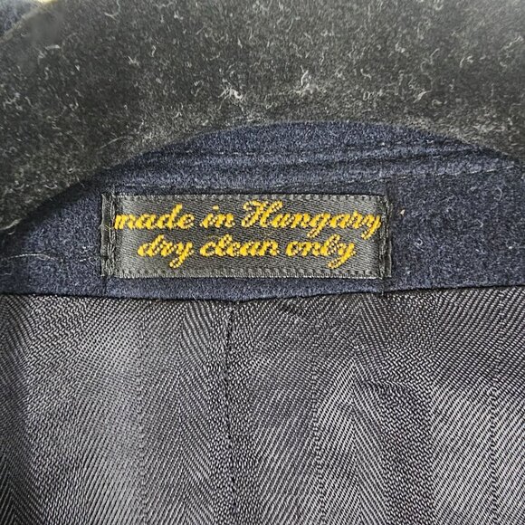 Allyn Saint George Italian Cashmere Blend Overcoat 42S Navy Quiet Luxury Formal - Picture 12 of 14